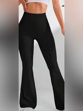 OQQ Black Boot Cut Women's Pants